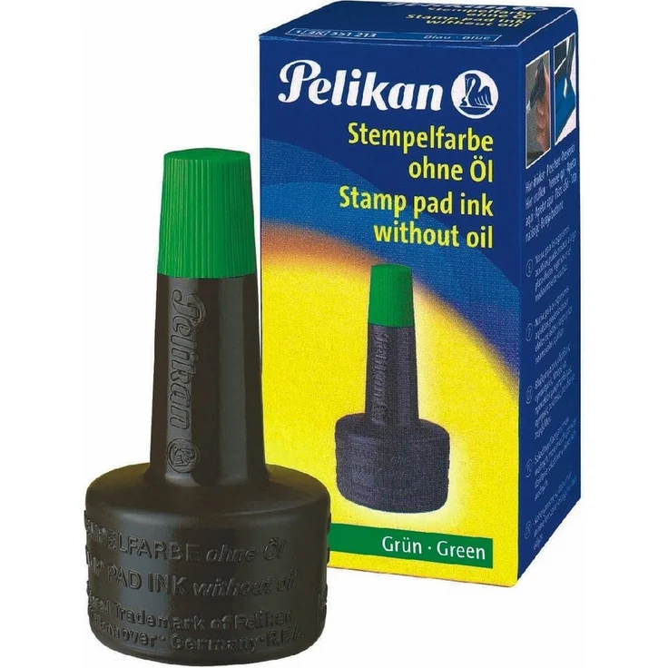 Pelikan Stempel, 4K Stempelfarbe ohne Öl, schnelltrocknend, 28 ml, grün – Bild 1