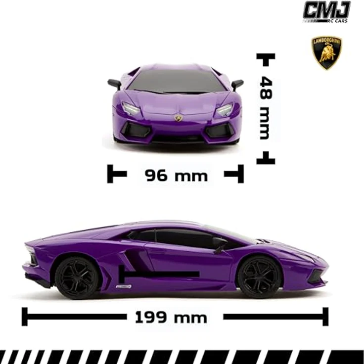 CMJ RC CARS Lamborghini LP700-4, ferngesteuertes Auto im Maßstab 1:24, lila, mit 2,4 GHz Frequenz und Arbeitsscheinwerfern – Bild 5