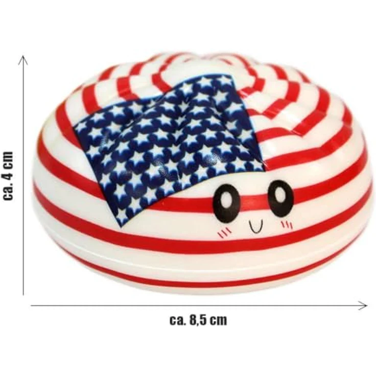 BEMIRO Squishy Donut WM Edition Kawaii Design, Überraschungsmotiv mit Länderflaggen, ca. 8,5 cm Durchmesser – Bild 3