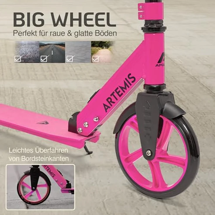 Apollo Artemis Cityroller, klappbar und höhenverstellbar, für Kinder ab 6 Jahren, robuste Bauweise, praktischer Tragegurt – Bild 6