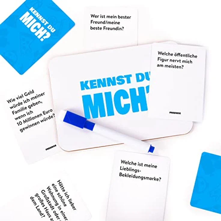 The World Game Kennst Du Wirklich Deine Freunde & Familie?, Lustiges Kartenspiel für Erwachsene & Jugendliche mit 150 Fragekarten und abwischbaren Stiften, Deutsch – Bild 3