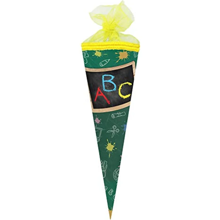 Nestler Schultüte 35cm Rund Schulanfang Tafel Zuckertüte Einschulung Tüll-Verschluss – Bild 2