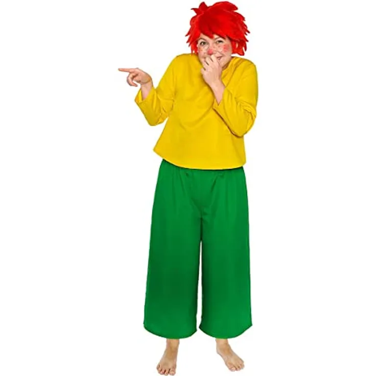 Maskworld Pumuckl Kostüm (XS), zweiteiliges Kobold-Kostüm mit Shirt und Hose, unisex, 100% Polyester