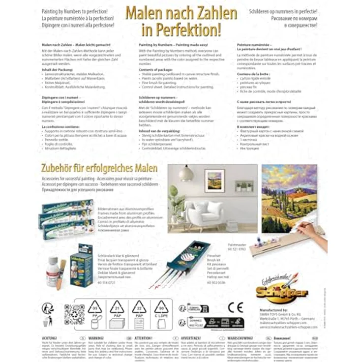 Schipper Malen nach Zahlen Meisterklasse Premium - Zypressenallee, 40 x 50 cm mit Leinenstruktur, Made in Germany – Bild 2