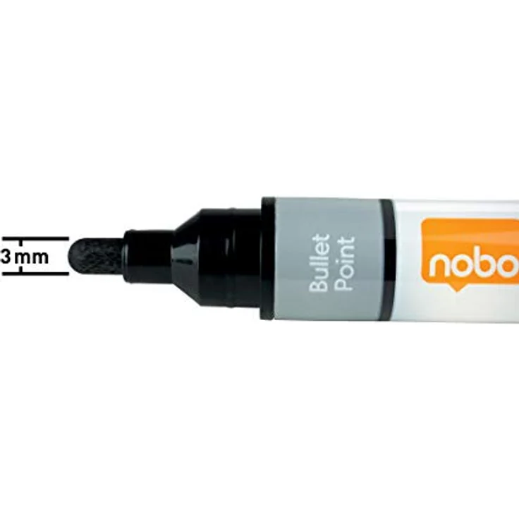 NOBO Liquid Ink Whiteboard Marker, 10er Set mit Rundspitze in 10 Farben, geruchsarm und trocken abwischbar – Bild 2