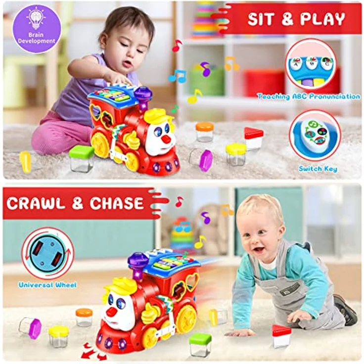 Baby Spielzeug ab 1 Jahr Mädchen Junge Komisch Roter Auto Baby Spielzeug ab 6 9 12 18 Monate mit Musik/Licht Kinderspielzeug ab 1 2 Jahre Kinder Spielzeug Geschenk 1 Jahre Frühes Lernen für Kleinkind – Bild 4