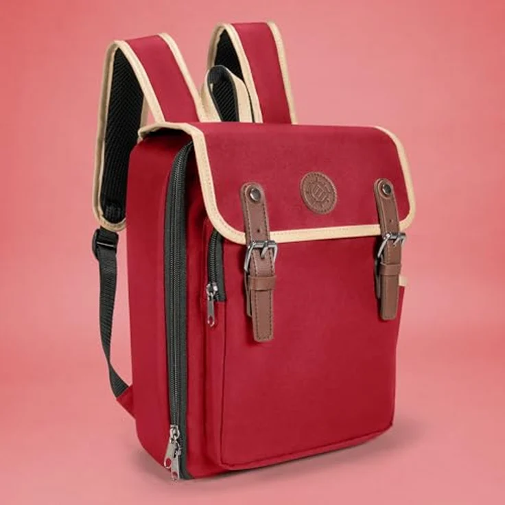 ENHANCE Designer Edition Kompakter MTG-Rucksack, anpassbarer Innenraum für Magic: The Gathering, Lorcana & mehr, Zubehörfach für Würfelbeutel, Boosterpacks, Tag Tracker, Playmat-Fach, Rot – Bild 3