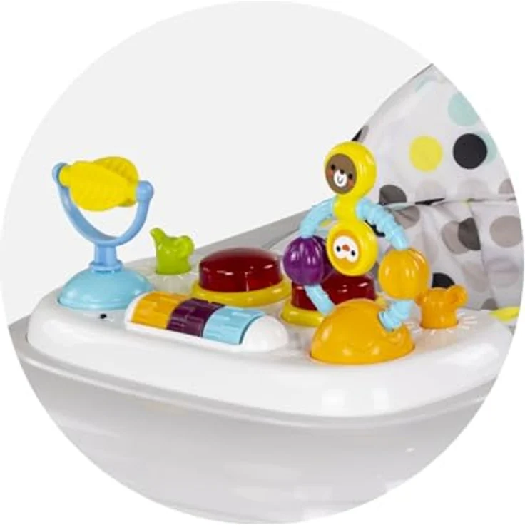 Chipolino Lauflernhilfe Baby Steps, klappbar mit Musik Spielpanel, 360° drehbaren Rädern, 6 Silikon-Stoppern, grau – Bild 4