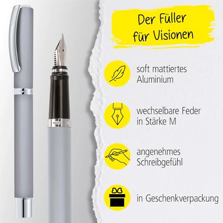 Online Pen Füller Vision Füllhalter aus Aluminium, Iridium-Feder, Geschenkbox – Bild 3