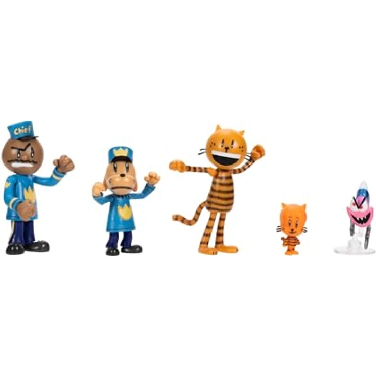 Jakks Pacific Dog Man Film-Actionfiguren-Multipack-Set, 6 cm bewegliche Figuren mit 2-5 Artikulationspunkten, Lil Petey, Petey, Chief und Flippy, ideal für Kinder ab 4 Jahren – Bild 5