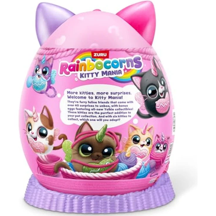 Zuru Rainbocorns Kitty Mania, Plüschspielzeug mit 35 Überraschungen und Boo-Boocorn, rosa – Bild 2