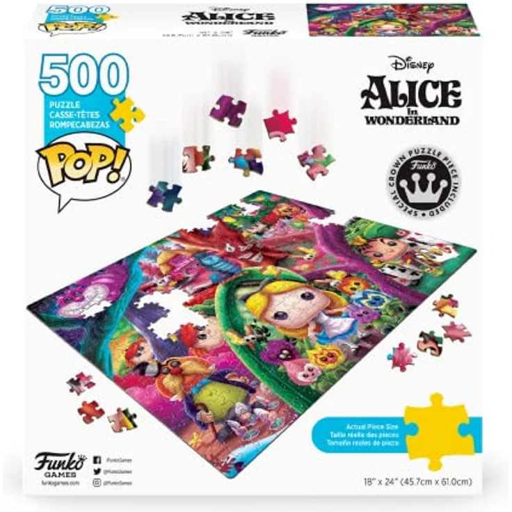 Funko POP! Puzzle - Disney Alice in Wonderland - 500 Pieces - 45.7cm x 61cm - English/French/Spanish Language - Special Crown Puzzle Final Stück - Funko – Bild 2