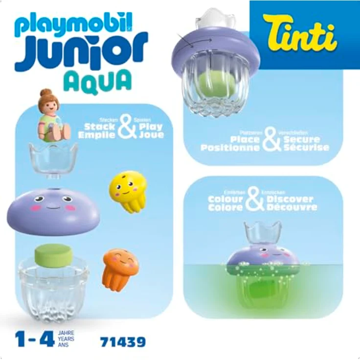 Playmobil® Konstruktions-Spielset Bunte Quallenfamilie, inkl. 3 Tinti-Badetabletten (71439), (9 St), JUNIOR AQUA & Tinti, Made in Europe – Bild 6