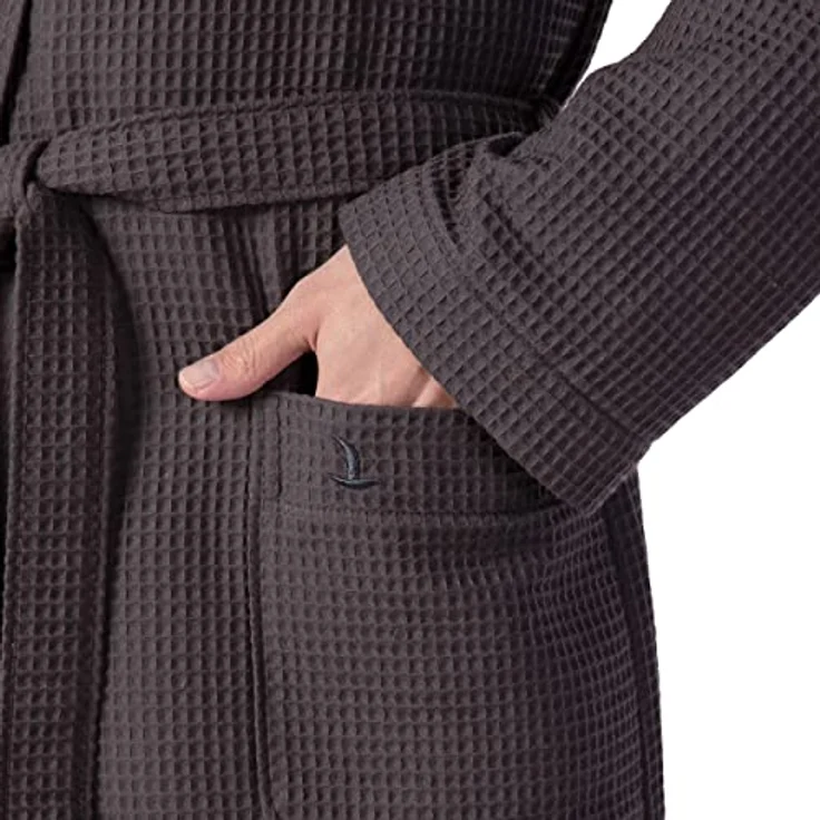 Möve Kimono Homewear, Bademantel ideal für Sauna & Spa, Piqué, Kurzform, Unisex, maritime Farben – Bild 3