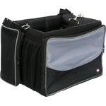 TRIXIE Tierfahrradkorb Fahrrad Front-Box für Hunde schwarz/grau mit reflektierenden Elementen und max. 6kg Belastbarkeit