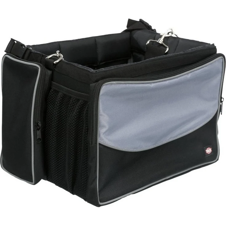 TRIXIE Tierfahrradkorb Fahrrad Front-Box für Hunde schwarz/grau mit reflektierenden Elementen und max. 6kg Belastbarkeit – Bild 1