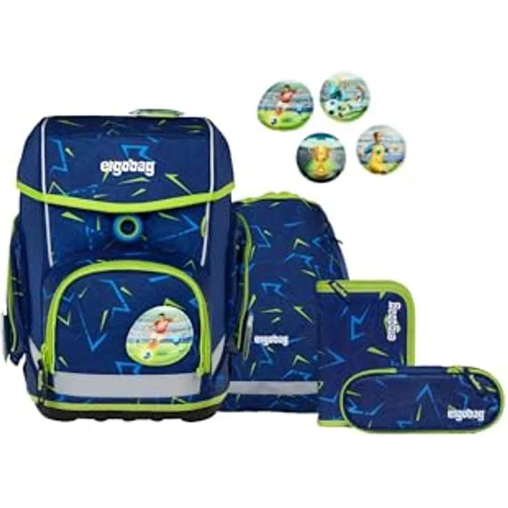 ergobag cubo Set, 5-teiliges ergonomisches Schulrucksack Set für die 1. Klasse, individualisierbar, klassisch und praktisch, für Mädchen und Jungen – Bild 1