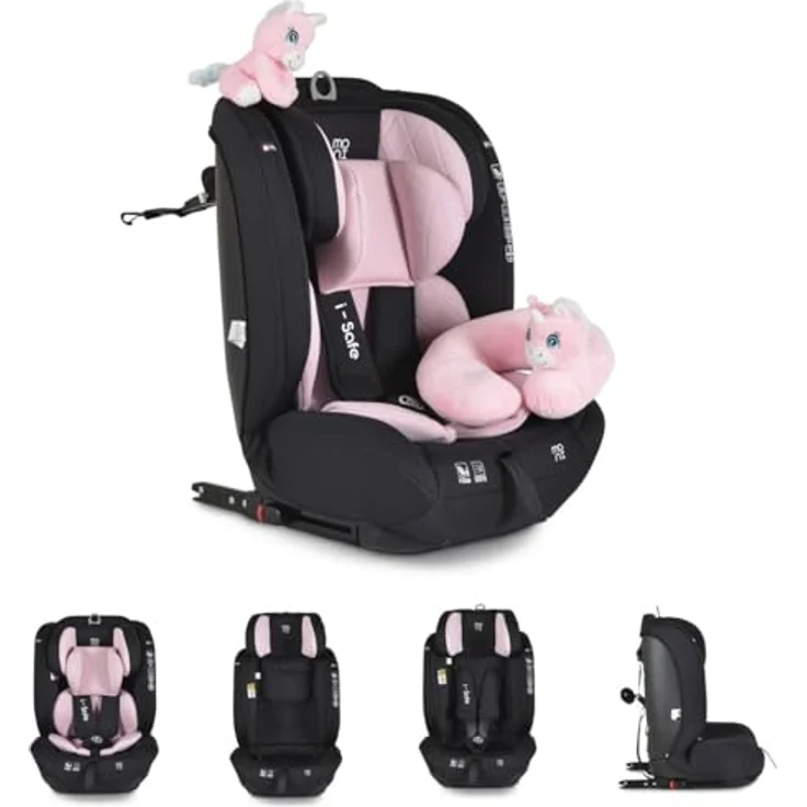 Moni Autokindersitz Kindersitz i-Size i-Safe, bis 36 kg, (76-150cm) Isofix, Top Tether, 13-fach verstellbar, wählbarer Bezug – Bild 2
