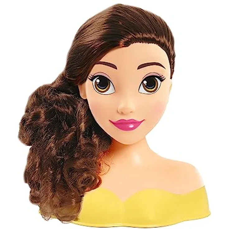 Disney Princess Belle Frisierkopf Mini 14cm mit Haarbürste für Styling-Spaß, ab 3 Jahren, Just Play – Bild 3