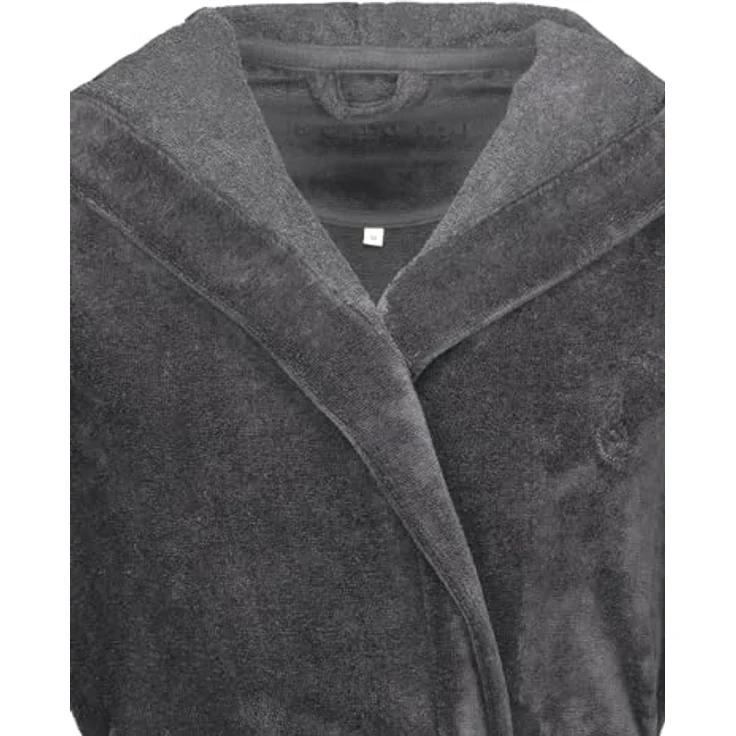 Bugatti Bademantel Herren Kapuze Roberto, Microfaser, graphit, 50% Baumwolle, 50% Polyester – Bild 3