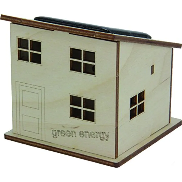 Sol Expert SOL-EXPERT 40212 Nullemissionen Solarhaus Bausatz, Holz, mit Solarmodul und bebilderter Anleitung