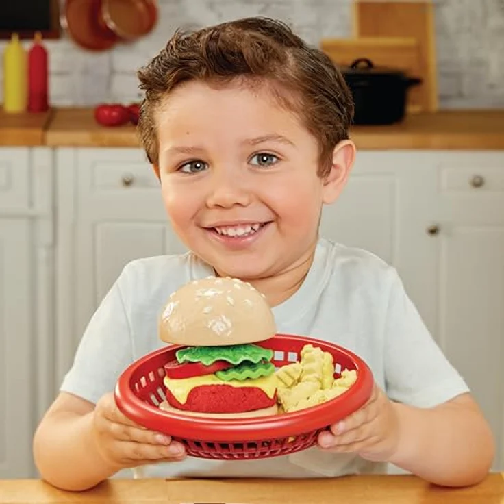 Little Tikes Creative Chefs Cheeseburger und Fries Kit, Rollenspiel-Kochset mit 22 realistischen Utensilien und Make It Mix, geeignet für Jungen und Mädchen ab 3 Jahren – Bild 4
