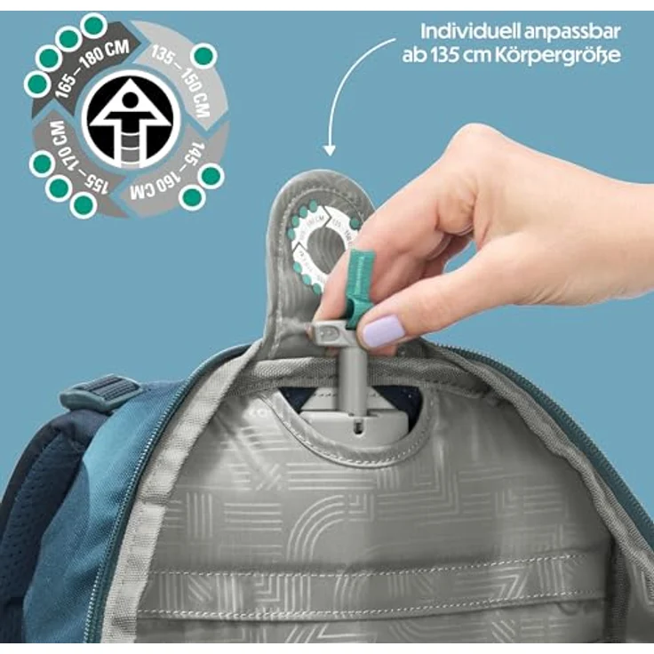 coocazoo Schulrucksack Mate - 44 cm, ergonomisch mit 30 Litern Volumen, Farbe Aqua Flow – Bild 5