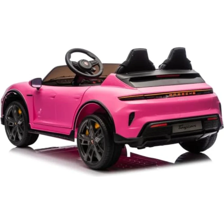 Porsche Taycan Turbo S Elektro Kinderauto 24V, 2 Sitzer für 2 bis 6 Jahre, rosa, mit MP3-Player und Fernbedienung – Bild 2
