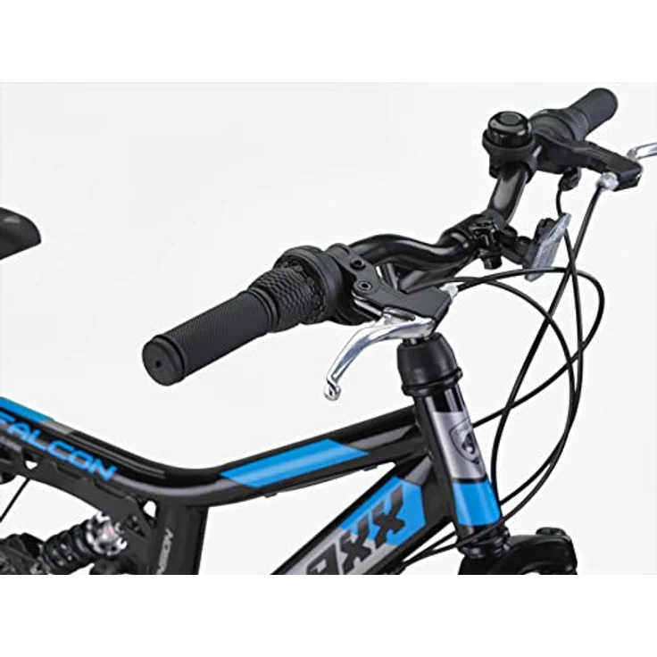 Chillaxx Bike Falcon Premium Mountainbike in 24 und 26 Zoll - Fahrrad für Jungen, Mädchen, Damen und Herren - Scheibenbremse- 21 Gang-Schaltung - Vollfederung (26 Zoll, Schwarz-Blau Disc-Bremse) – Bild 4