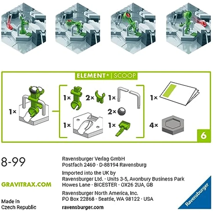 Ravensburger GraviTrax Element Scoop - Zubehör für das Kugelbahnsystem. Kombinierbar mit allen GraviTrax Produktlinien, Starter-Sets, Extensions und Elements, Konstruktionsspielzeug ab 8 Jahren – Bild 3