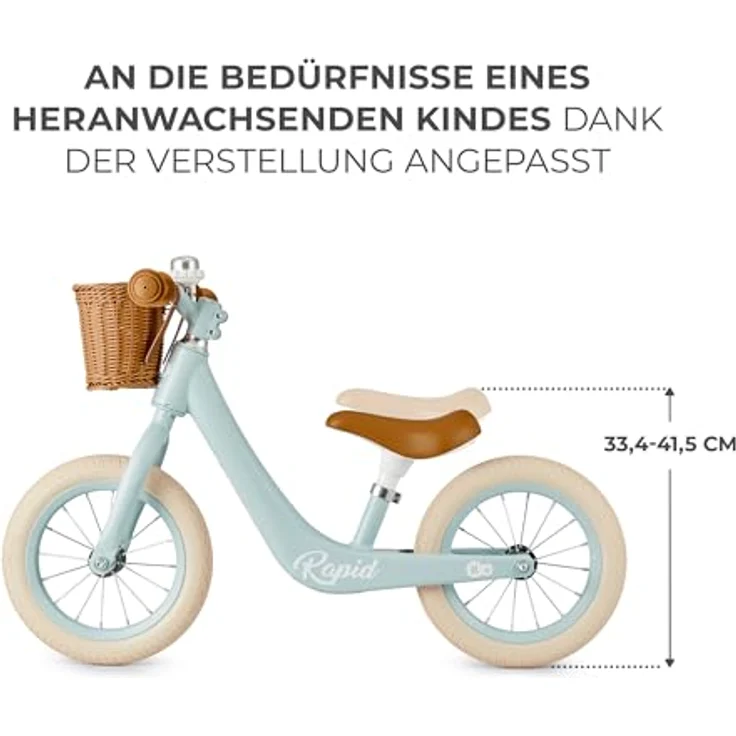 kk Kinderkraft RAPID2 Laufrad aus Metall, Retro-Stil, Verstellbarer Sitz, für Kinder von 2 Jahren bis 35 kg – Bild 5
