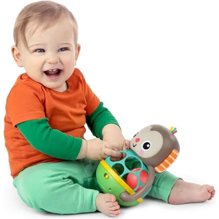Bright Starts Grab & Giggle Monkey™ Multi-Sensory Toy, Greifspielzeug mit Sound und über 20 Geräuschen, für Babys ab 6 Monaten – Bild 2