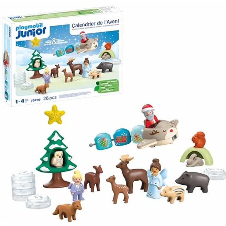 PLAYMOBIL JUNIOR 70297 Adventskalender Schneeweihnacht, nachhaltiges Spielzeug aus pflanzenbasierten Kunststoffen, für Kinder ab 1 Jahr – Bild 1