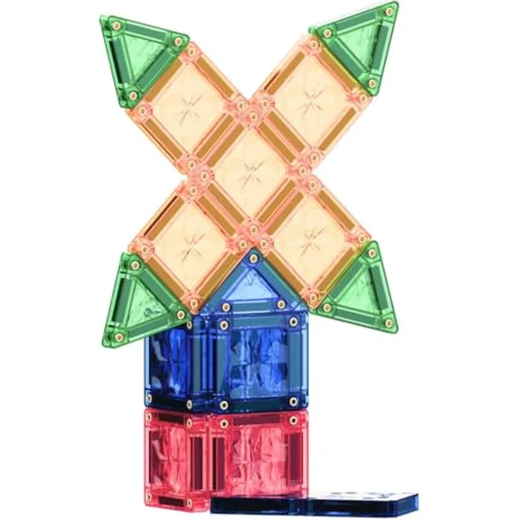 Cleverclixx Mini Tiles Pack, 28-teiliges Magnetspielzeug in Mint, kompaktes Design mit Aufbewahrungsbox, erweiterbar, für Kinder ab 3 Jahren – Bild 4