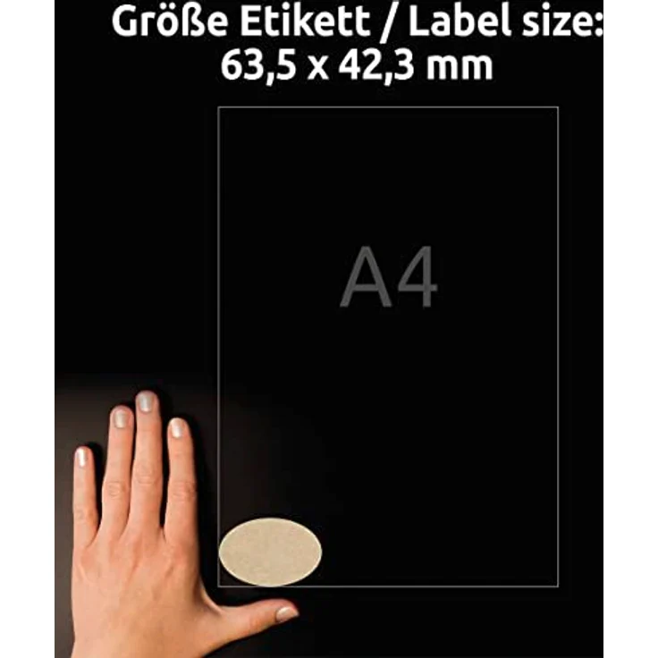AVERY Zweckform L7103-25 Kraftpapier Etiketten (Recycling, 42,3x63,5mm, 450 Aufkleber, selbstklebend) 25 Blatt, naturbraun – Bild 3