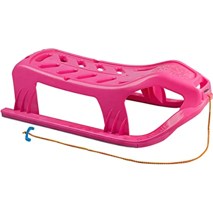 JAMARA 461122 Play Schlitten Snow-Star 90cm-Metallkufen, Seil mit Griff zum Ziehen, schlagzäher Kunststoff, pink