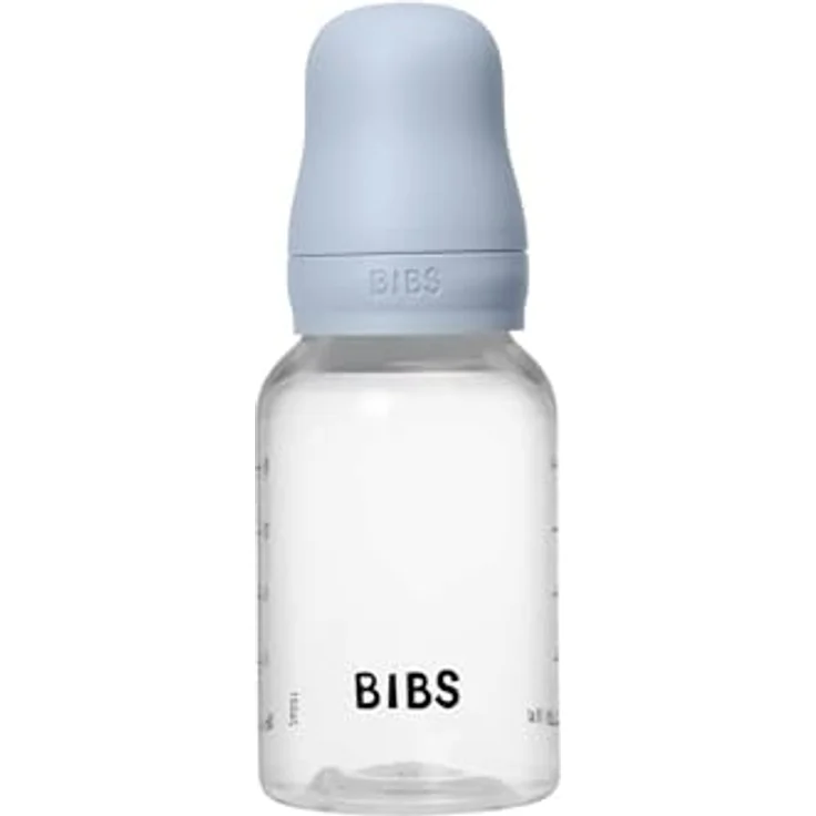 BIBS Anti-Colic Baby Bottle Silicone, 150 ml Babyflasche in Baby Blue, reduzierte Koliken, effektive Entlüftung – Bild 4