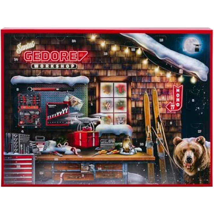 Gedore Adventskalender 2025, 51-teilig mit magnetischem Bitschraubendreher, Winkelschraubendrehersatz und 36 Bits im praktischen Kunststoffkoffer im GEDORE red Design – Bild 1