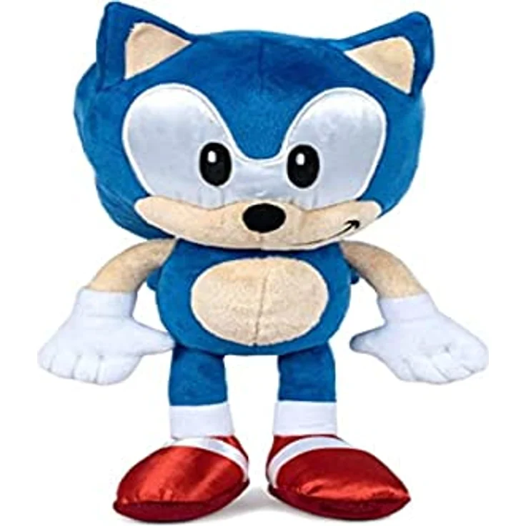 Play by Play Klassisches Plüschtier Sonic, 30 cm, Original Lizenz mit Satinaugen und Schuhen, geeignet für Kinder ab den ersten Lebensmonaten – Bild 1