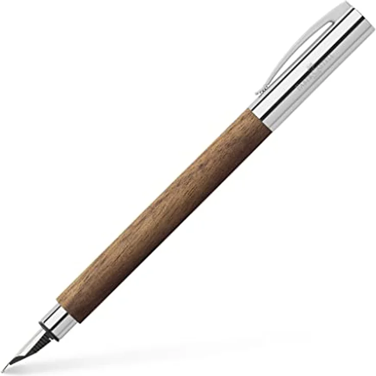 Faber-Castell Füllhalter Ambition Nussbaum, Federbreite M, aus Walnussholz, inkl. Geschenketui, Made in Germany – Bild 1