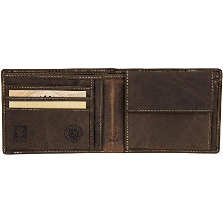 Greenburry Vintage RFID Geldbeutel Leder Geldbörse braun – Bild 2