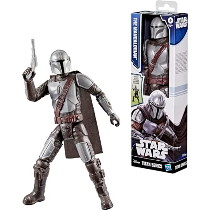 Star Wars Titan Serie The Mandalorian, 30 cm große Action-Figur mit Umhang und Blaster, Spielzeug für Jungen und Mädchen ab 4 Jahren – Bild 2