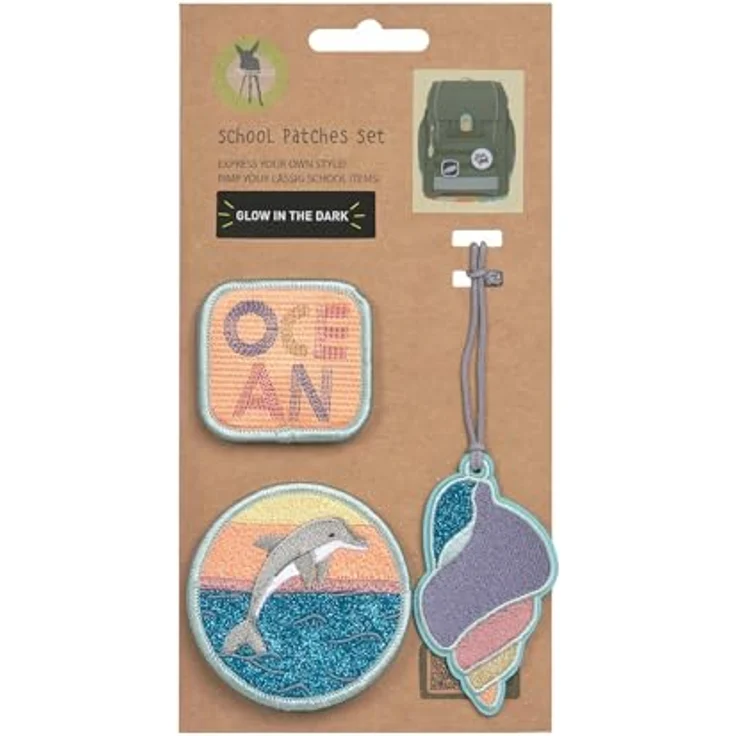 LÄSSIG Anhänger und Patches Set (3 Stk.) mit Druckknopf/School Patches Set Dolphin Ocean Edition – Bild 2