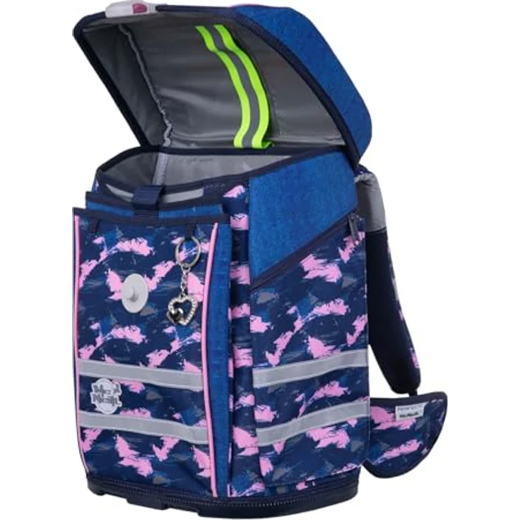 McNeill Schulranzen-Set PERFECTO, Denim, 5-teilig, ergonomisch, ClickFlex-Rückensystem, Reflektoren – Bild 6