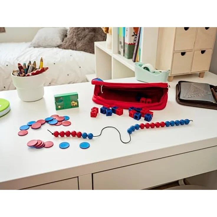 Betzold Mathematik-Set Grundschule Schüler-Mäppchen Kinder Rechenhilfe, ideal für Schulneulinge, inkl. Rechenkette und Steckwürfel – Bild 4