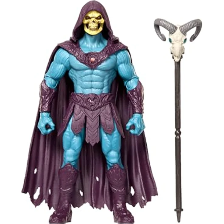 Masters of the Universe Skeletor Actionfigur, ca. 14 cm groß mit Havoc-Stab, bewegliche Gelenke, mehrfarbig, Kunststoff – Bild 5