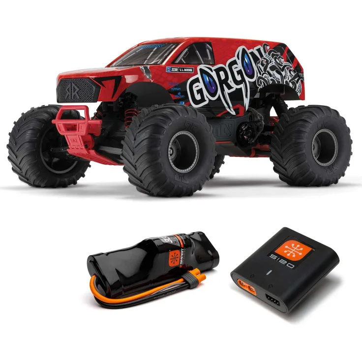 Arrma RC-Monstertruck Gorgon 4x2 Mega 550 Monstertruck Rot RTR 1:10 mit Akku, Lader