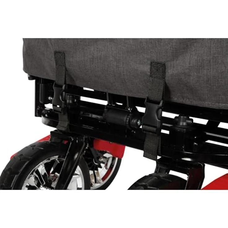 small foot Bollerwagen mit Dach, Ablagekorb, Regenschutz & Transporttasche, bis 80 kg belastbar - Schwarz – Bild 20