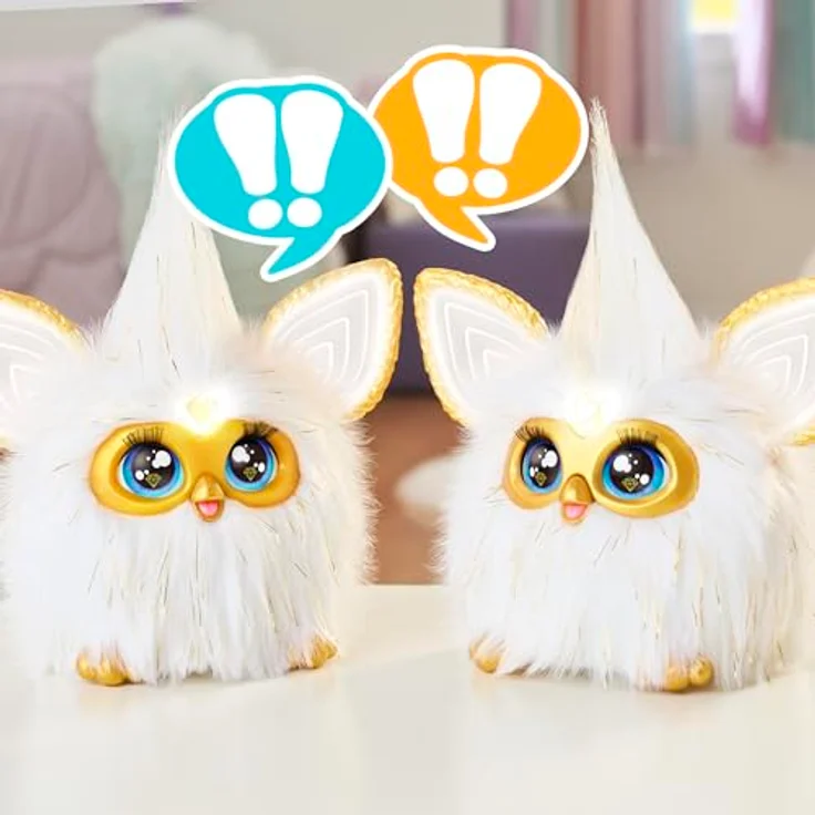 Hasbro Furby Gold Glam, interaktives Funktionsplüschspielzeug mit 5 Modi und über 600 Sätzen, gold – Bild 8