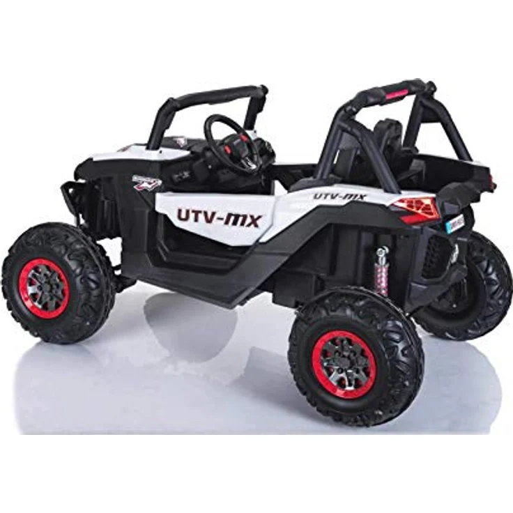 RIRICAR Buggy Kinder elektroauto 12V 2 Sitzer, NEU RSX Elektro Buggy für Kinder, Weiss, mit 2,4-GHz Fernbedienung, Allradantrieb, 2x12 V Batterie – Bild 2
